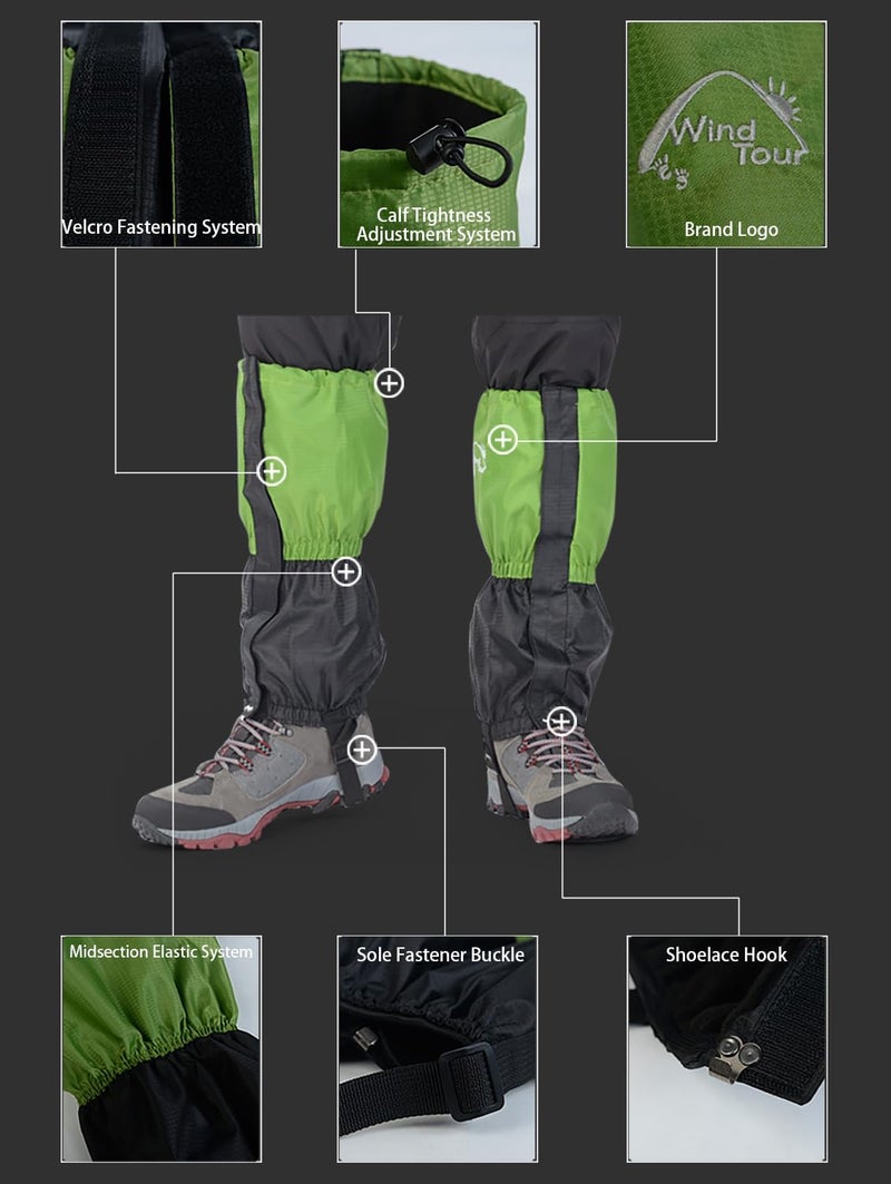 Wind Tour Winter Snow Gaiters for Hiking - Waterproof Ankle Covers for Snow Trekking, Skiing - Universal Fit Men Women - Image 4